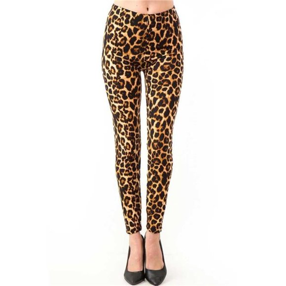 (Plus) Curvy Leopard Print Peachskin Leggings - Picture 3 of 4